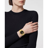 Versace Greca Moonphase Quartz Black Dial Gold Steel Strap Watch for Men - VE7G00323