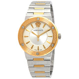 Versace Hellenyium Green Dial Two Tone Steel Strap Watch for Women - VEVH00620