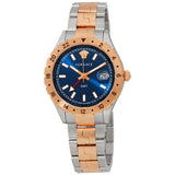 Versace Hellenyium GMT Blue Dial Two Tone Steel Strap Watch for Men - V11060017