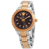 Versace Hellenyium Brown Dial Two Tone Steel Strap Watch for Women - V12040015