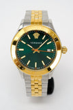 Versace Hellenium Green Dial Two Tone Steel Strap Watch for Men - VEVK00620