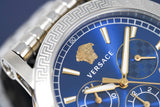 Versace Sport Tech Chronograph Blue Dial Silver Steel Strap Watch for Men - VELT00219