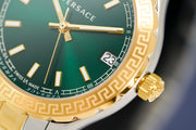 Versace Hellenyium Green Dial Two Tone Steel Strap Watch for Women - V12050015
