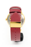 Versace Greca Silver Dial Red Leather Strap Watch for Women - VEVH00420