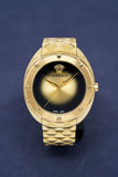 Versace Shadov Quartz Gold Dial Gold Steel Strap Watch for Women - VEBM00618