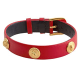 Versace Medusa Lock Icon Gold Dial Red Leather Strap Watch for Women - VEDW00119