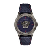 Versace Palazzo Empire Blue Dial Blue Leather Strap Watch for Men - VERD00118