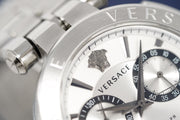 Versace Aion Chronograph White Dial Silver Steel Strap Watch for Men - VBR040017