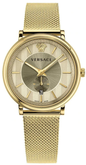 Versace Quartz Gold Dial Gold Mesh Bracelet Watch For Men - VBP07017