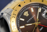 Versace Hellenyium Quartz Brown Dial Two Tone Steel Strap Watch For Men - V11040015 