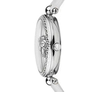 Versace Palazzo Empire White Dial White Leather Strap Watch for Women - VCO010017