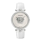 Versace Palazzo Empire White Dial White Leather Strap Watch for Women - VCO010017