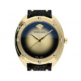 Versace Shadov Gold Dial Green Leather Strap Watch For Women - VEBM01018