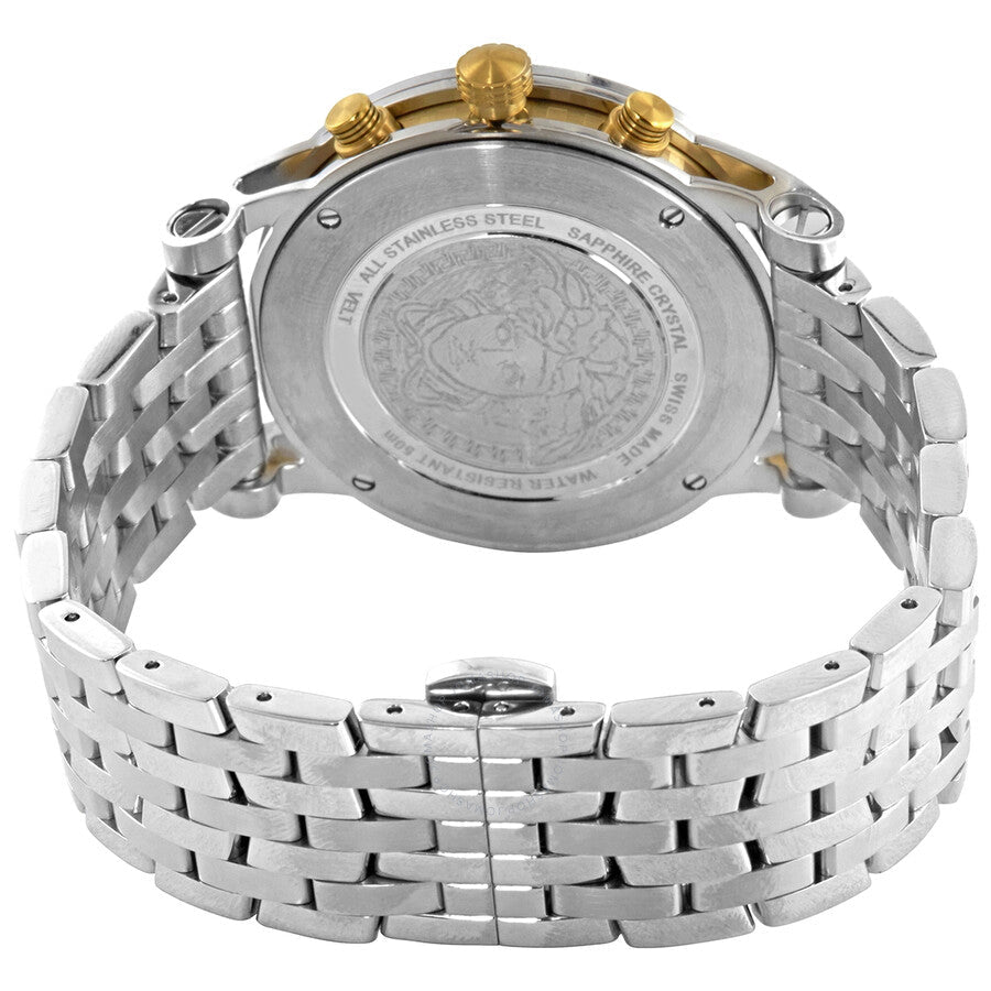 Versace Sport Tech Chronograph Blue Dial Silver Steel Strap Watch