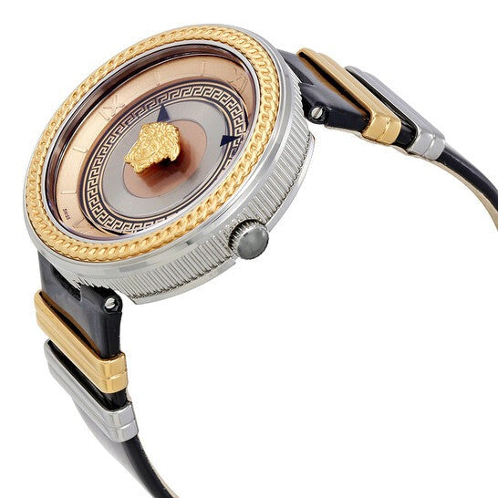Versace V Metal Icon Gold Dial Black & Silver & Gold Strap  display picture 3