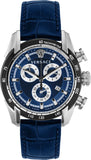 Versace V-Ray Chronograph Quartz Blue Dial Blue Leather Strap Watch for Men - VE2I00721