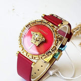 Versace Palazzo Empire Greca Red Dial Red Leather Strap Watch for Women - VEDV00319