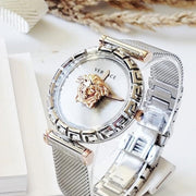 Versace Palazzo Empire Silver Dial Silver Mesh Bracelet Watch for Women - VEDV00419