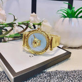 Versace Palazzo Empire Greca White Dial Gold Mesh Bracelet Watch for Women - VEDV00619
