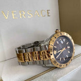 Versace Hellenyium Quartz Brown Dial Two Tone Steel Strap Watch For Men - V11040015 