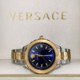 Versace Hellenyium Blue Dial Two Tone Steel Strap Watch for Women - V12060017