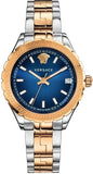 Versace Hellenyium Blue Dial Two Tone Steel Strap Watch for Women - V12060017