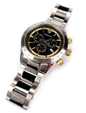 Versace Classic Chronograph Quartz Black Dial Silver Steel Strap Watch For Men - VEV700419
