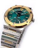 Versace Hellenyium Quartz Green Dial Silver Steel Strap Watch For Men - VEVK00420