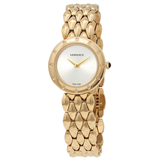 Versace V-Flare Quartz Silver Dial Gold Steel Strap Watch for Women - VEBN00818