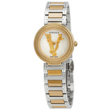 Versace Virtus Quartz White Dial Two Tone Steel Strap Watch For Women - VET300721