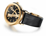 Versace Virtus Quartz Black Dial Black Leather Strap Watch for Women - VEHC00119