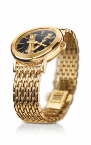 Versace Virtus Quartz Black Dial Gold Steel Strap Watch for Women - VEHC00619