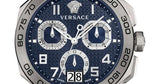 Versace Dylos Chronograph Blue Dial Silver Steel Strap Watch for Men - VQC090016