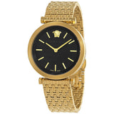 Versace V-Twist Black Dial Gold Mesh Bracelet Watch for Women - VELS00819