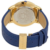 Versace V-Urban Quartz Blue Dial Blue Leather Strap Watch for Men - VELQ00319