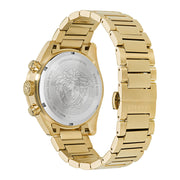 Versace Greca Dome Chronograph Black Dial Gold Steel Strap Watch for Men - VE6K00523