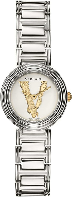 Versace Virtus Quartz White Dial Silver Steel Strap Watch For Women - VET300621