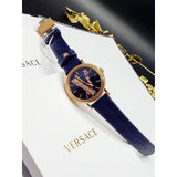 Versace Virtus Quartz Blue Dial Blue Leather Strap Watch for Women - VEHC00419