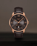 Tissot Chemin des Tourelles Automatic Brown Dial Brown Leather Strap Watch for Men - T099.407.36.448.00