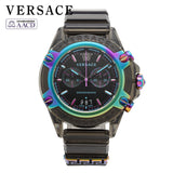Versace Icon Active Chronograph Quartz Black Dial Black Steel Strap Watch For Men - VEZ701022