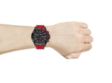 Tommy Hilfiger Multifunction Quartz Black Dial Red Rubber Strap Watch for Men  - 1791722