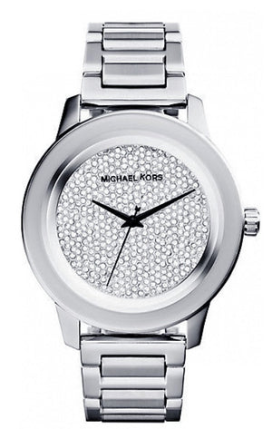 Michael Kors Kinley Diamond Pave Silver Dial Silver Steel Strap Watch for Women - MK5996