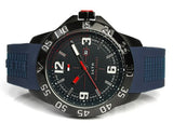 Tommy Hilfiger Cole Black Dial Blue Rubber Strap Watch for Men - 1790984