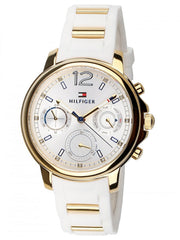 Tommy Hilfiger Claudiia White Dial White Steel Strap Watch for Women - 1781745