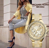 Michael Kors Camille Gold Dial Gold Steel Strap Watch for Women - MK5902