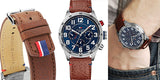 Tommy Hilfiger Trent Quartz Blue Dial Brown Leather Strap Watch for Men - 1791066