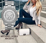 Michael Kors Runway Chronograph Quartz Silver Dial Silver Steel Strap Watch For Women - MK5574