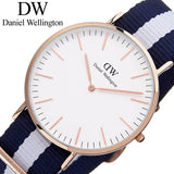 Daniel Wellington Classic Glasgow White Dial Two Tone NATO Strap Watch for Men - DW00100004