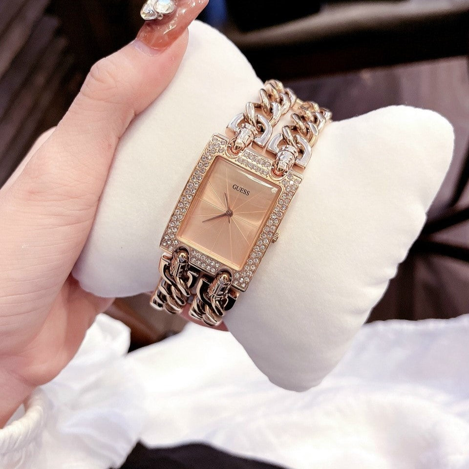 Guess Kollektion Xxl Uhr Guess Glitter Diamonds Pink Dial Rose