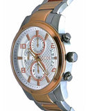 Guess Exec Chronograph White Dial Two Tone Steel Strap Watch for Men - W0075G2